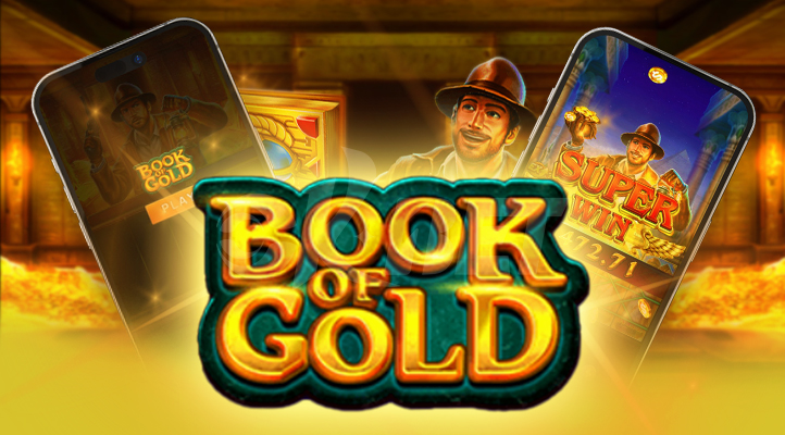 Reels of the Book of Gold slot game by JILI featuring ancient Egyptian symbols like pharaohs and pyramids.